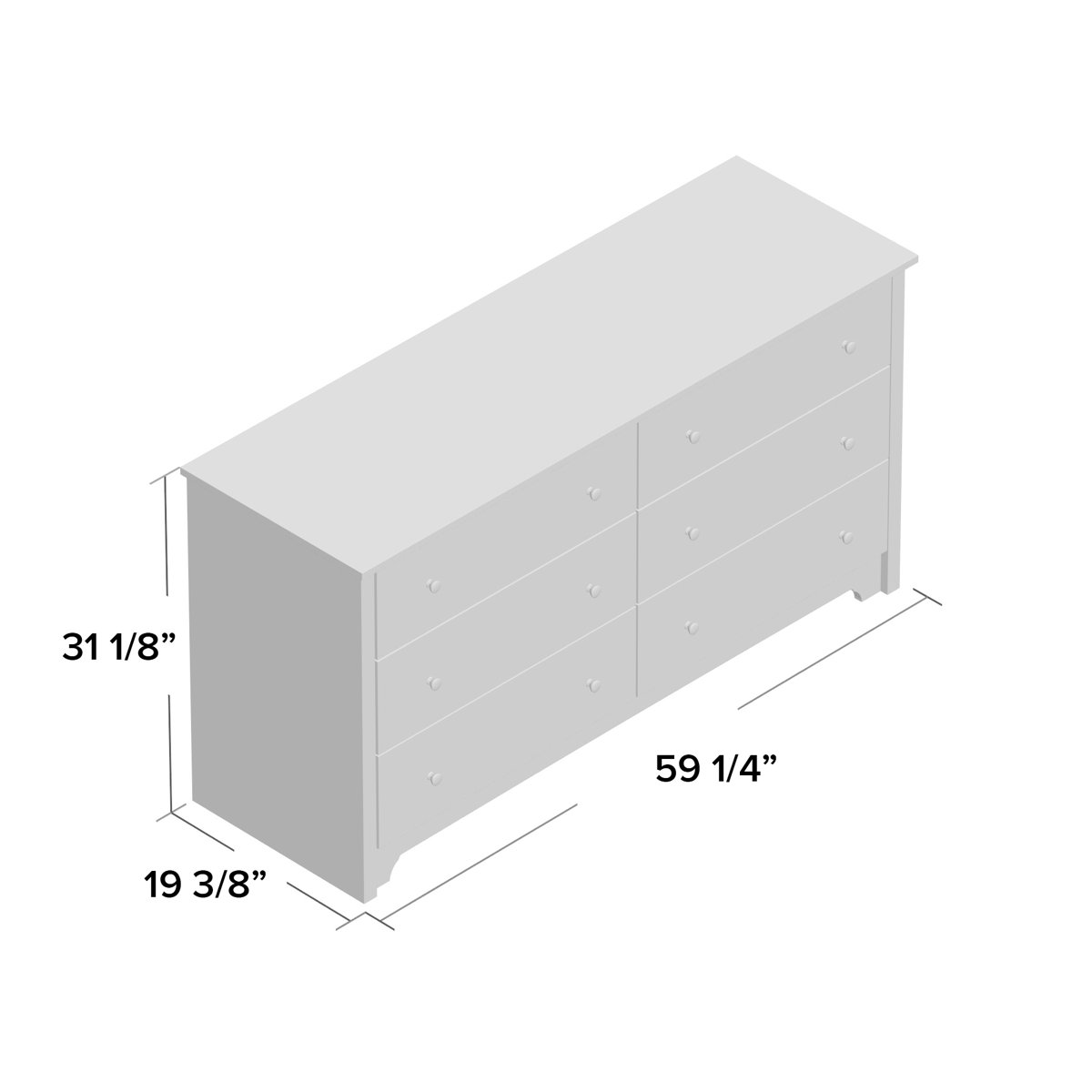 Andover Mills™ Olympia 6 Drawer 59.25'' W Double Dresser & Reviews